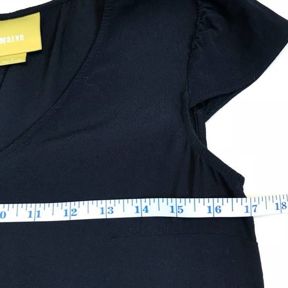 G187 Maeve | Navy blue soft cap sleeve blouse size 0 - Picture 5 of 6